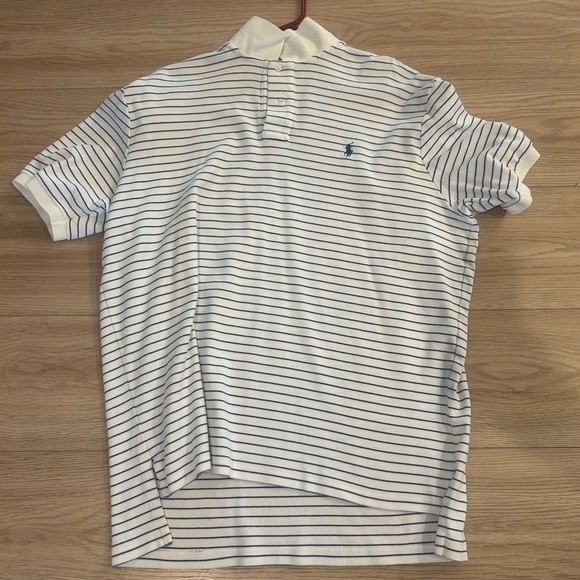Polo Ralph Lauren White with Blue Stripes - Picture 1 of 3